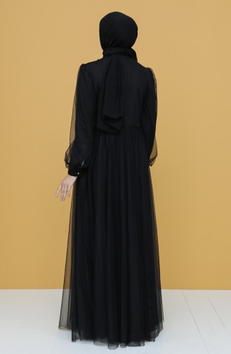 Schwarz Hijab-Abendkleider 3407-06