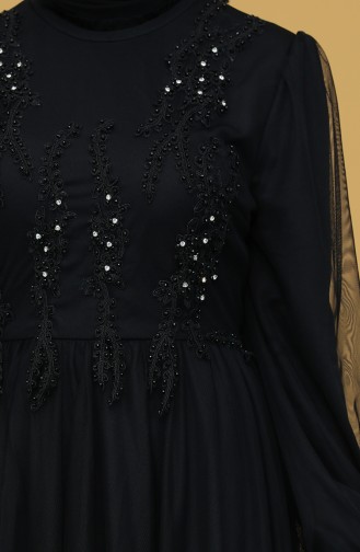 Schwarz Hijab-Abendkleider 3407-06