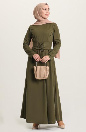 Khaki Hijab Kleider 5018-06