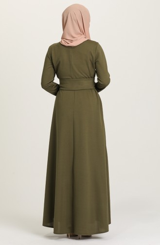 Khaki Hijab Dress 5018-06