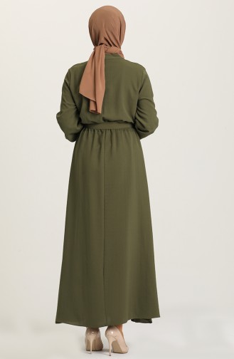 Khaki Hijab Dress 5024-05