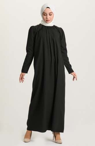 Schwarz Hijab Kleider 3312-01