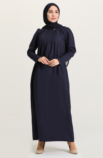 Dunkelblau Hijab Kleider 3312-02