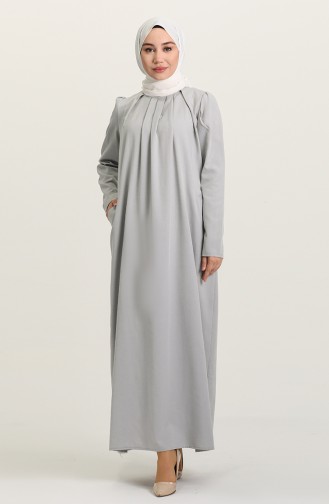 Grau Hijab Kleider 3312-03