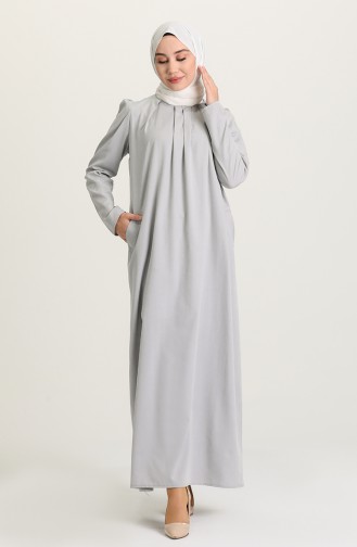 Grau Hijab Kleider 3312-03