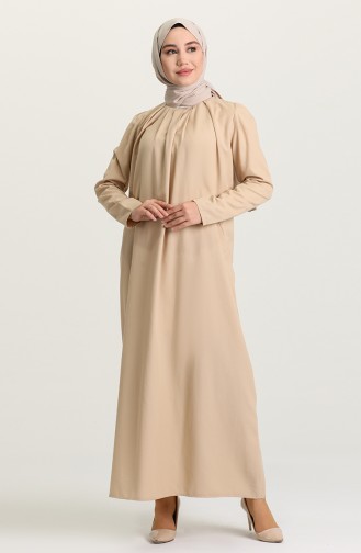 Beige Hijab Dress 3312-06