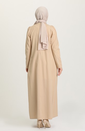 Beige Hijab Dress 3312-06