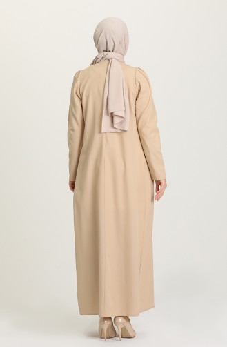 Beige Hijab Kleider 3312-06