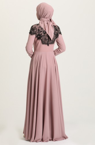 Powder Hijab Evening Dress 61138-02