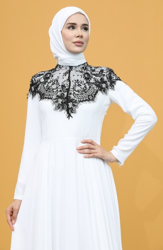 Habillé Hijab Ecru 61138-03