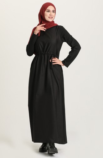 Schwarz Hijab Kleider 3305-01