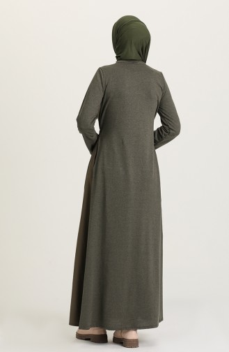 Khaki Hijab Dress 3305-03