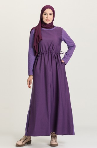 Lila Hijab Kleider 3305-06