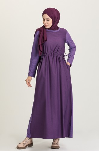 Lila Hijab Kleider 3305-06