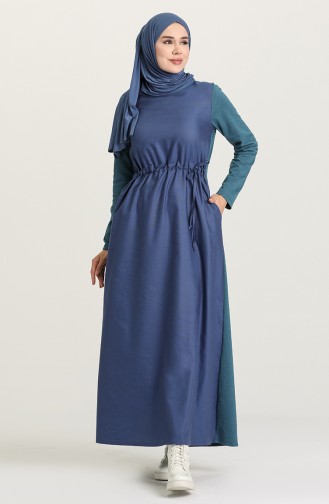 Robe Hijab Pétrole 3305-07