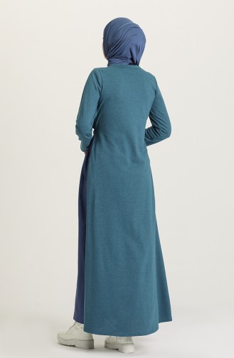 Petrol Hijab Dress 3305-07