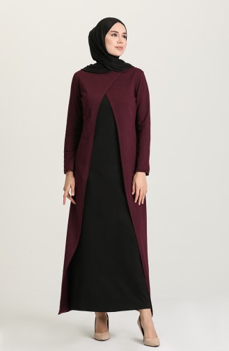 Schwarz Hijab Kleider 3315-03