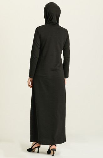 Schwarz Hijab Kleider 3315-08
