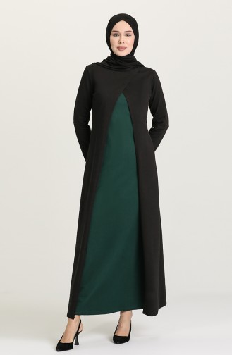 Emerald Green Hijab Dress 3315-09