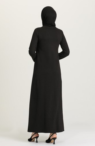 Takım Görünümlü Iki Iplik Elbise 3315-09 Siyah Zümrüt Yeşili