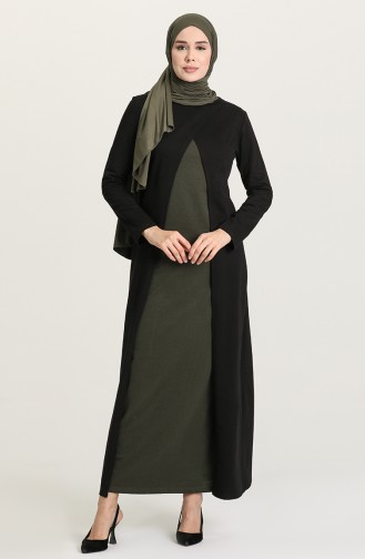 Khaki Hijab Dress 3315-10