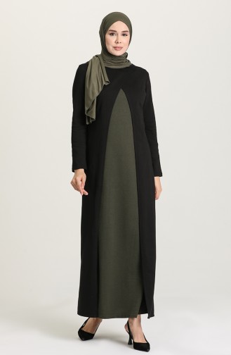 Khaki Hijab Dress 3315-10