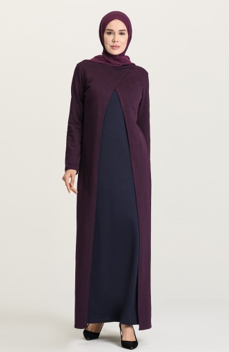 Lila Hijab Kleider 3315-11