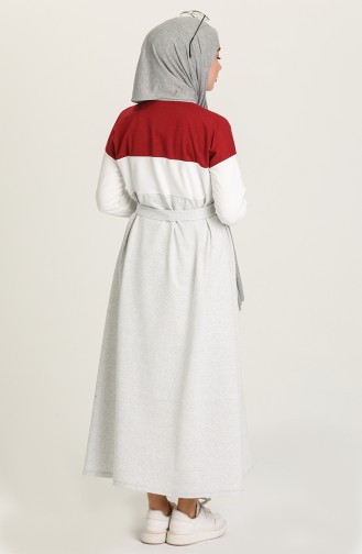 Gray Hijab Dress 4506-06