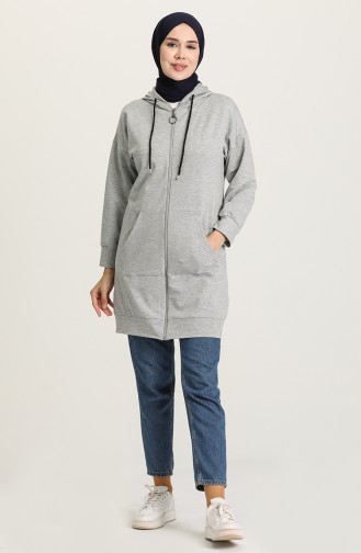 Grau Strickjacke 5553-02