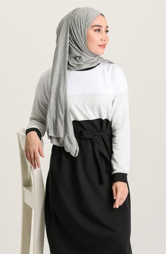 Gray Hijab Dress 4506-05