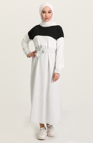 Gray Hijab Dress 4506-07