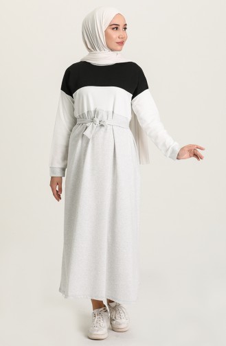 Grau Hijab Kleider 4506-07