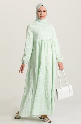 Sea Green Hijab Dress 7012-02