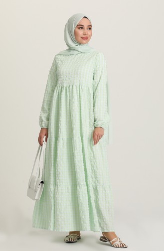 Wassergrün Hijab Kleider 7012-02