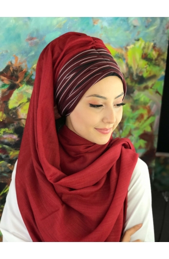 Claret red Ready to wear Turban 8-01