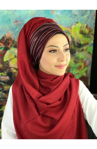 Claret red Ready to wear Turban 8-01