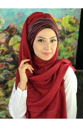 Claret red Ready to wear Turban 8-01