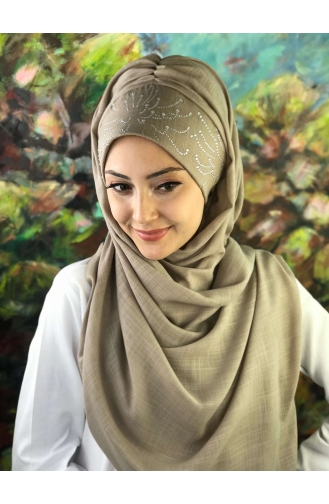 Beige Praktischer Turban 3-01