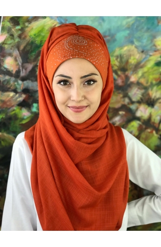 Orange Praktischer Turban 6-06