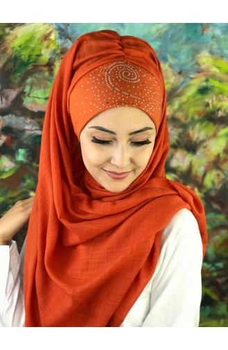 Orange Praktischer Turban 6-06