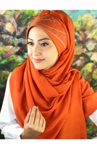 Feuerorange Praktischer Turban 5-04