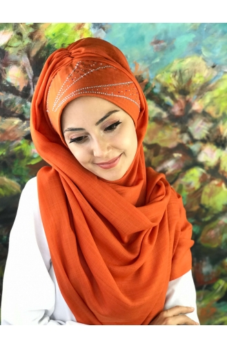 Feuerorange Praktischer Turban 5-04