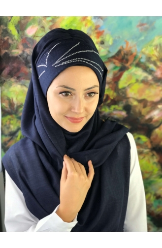 Dunkelblau Praktischer Turban 5-07