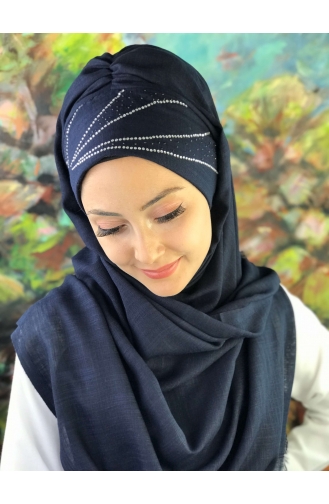 Dunkelblau Praktischer Turban 5-07
