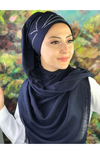 Dunkelblau Praktischer Turban 5-07