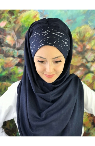 Turban Pret-a-Porter Bleu Foncé 2-08