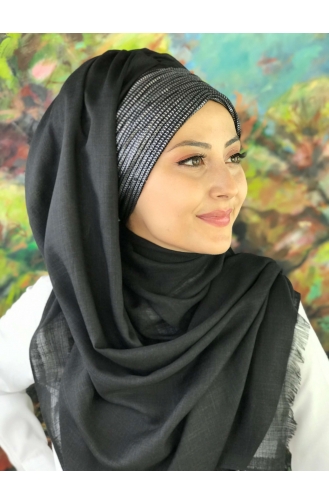 Schwarz Praktischer Turban 12-01