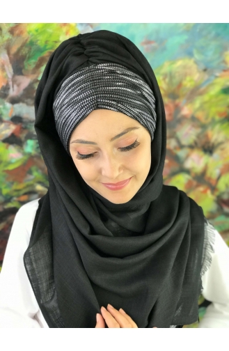Schwarz Praktischer Turban 12-01