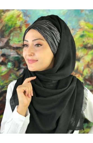 Schwarz Praktischer Turban 12-01