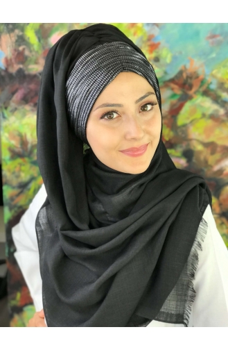 Schwarz Praktischer Turban 12-01